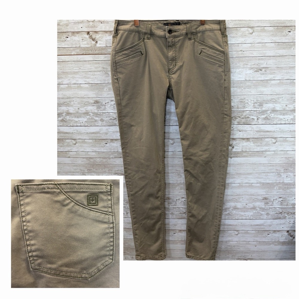 5.11 Tactical Womens 12 Pants Long Khaki Stretch Tactical Utility Zip Pockets